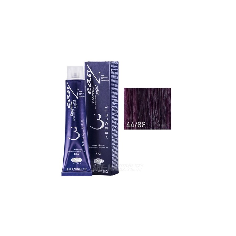 Lisap Easy Absolute 3 Color Ammonia Free Intense Violet Medium Brown N 44 60ml